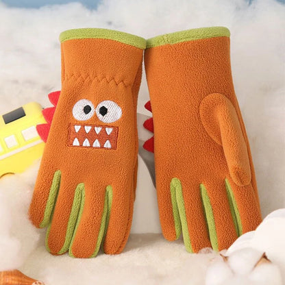 Guanti invernali in peluche a cinque dita per bambini – Età 6–12