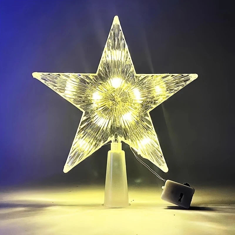 Glitter Star Christmas Tree Topper – 15 cm Sparkling Star Ornament