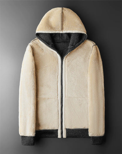 REALXIZI Herren Winterjacke mit Kapuze und Reißverschluss