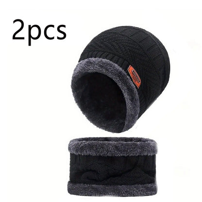 Winter Hat, Scarf & Gloves Set – Fleece-Lined Beanie Set, Kids & Adults
