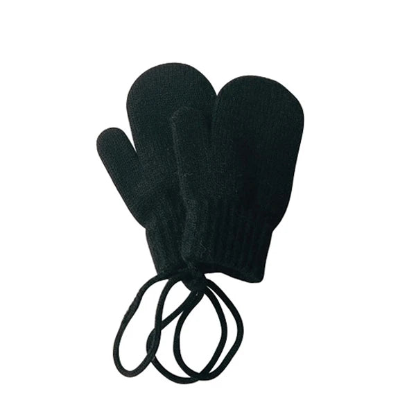 Baby Knit Mittens with String – Wool-Blend Toddler Mittens (Ages 1–4)