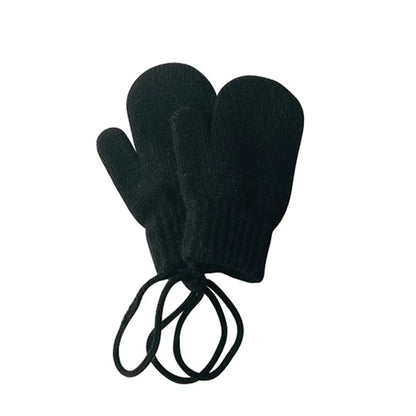 Strickfäustlinge für Babys mit Kordel – Fäustlinge aus Wollmischung für Kleinkinder (Alter 1–4)