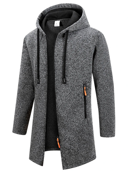 Kapuzenjacke für Herren mit Reißverschluss für den lässigen Lagenlook