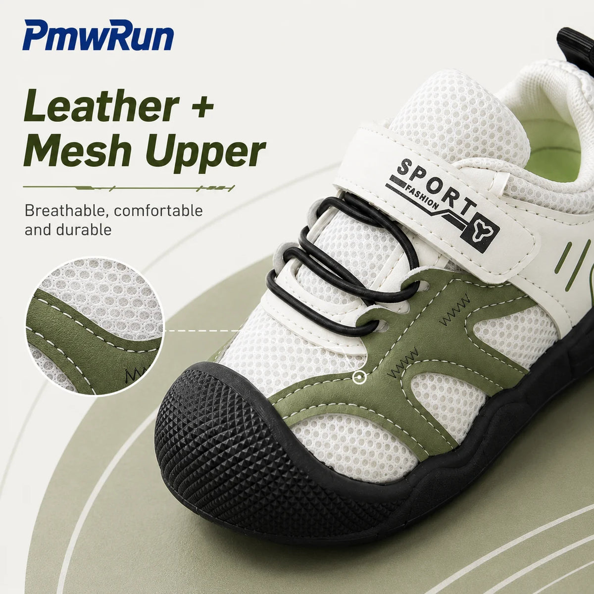 Toddler PU Leather Sneakers with Hook-and-Loop Closure
