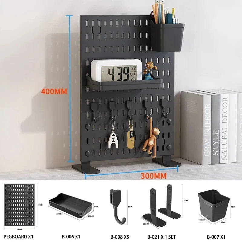 No Drill Desktop Pegboard Rack Gaming Room Organizer For Controllers Headphones Switch Figurine Stationery Storage