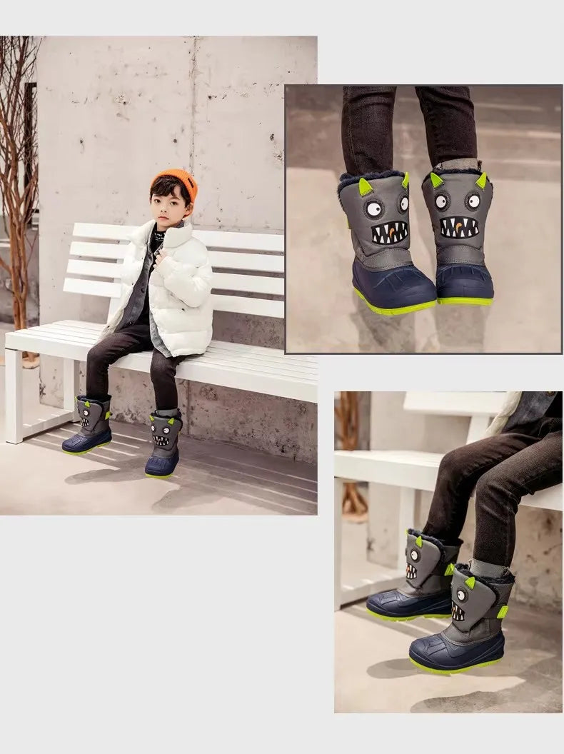 Toddler Animal Snow Boots – Plush-Lined Non-Slip Winter Boots