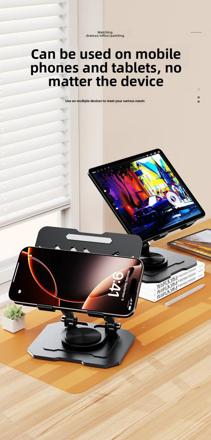 Support pour ordinateur portable avec rotation à 360° | Élévateur réglable et pliable en métal, 10-17"