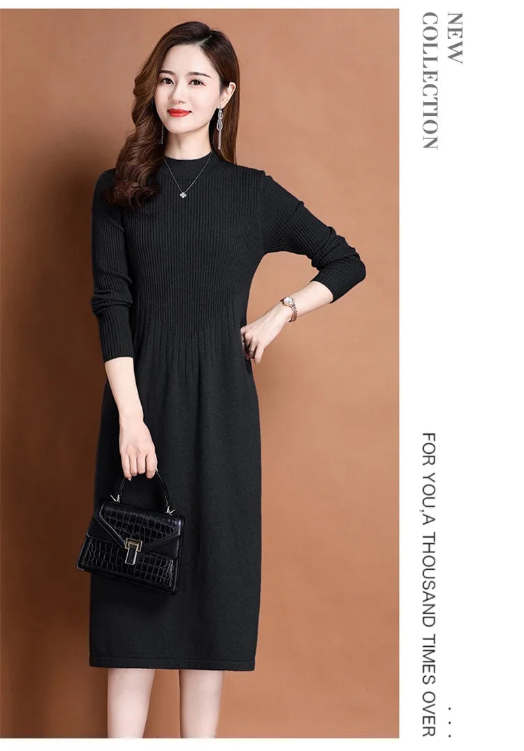 Women's Ankle-Length A-Line Dress with Appliqué