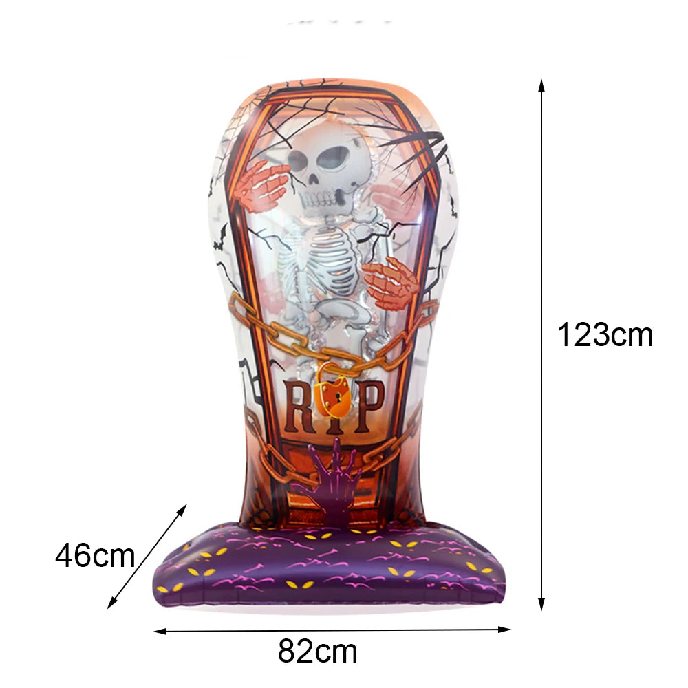 Halloween Standing Foil Balloons – Haunted House, Skull, Witch & Coffin Mylar Decorations