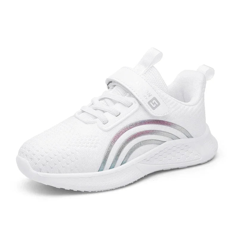 Cute Girls Casual Shoes White Mesh Sneakers Student Kids Summer Sock Footwear Fashion Children Sport Shoes Tenis Running Autumn