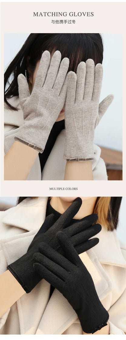 Elegante Soft-Touch-Winterhandschuhe für Damen mit Touchscreen-Bedienung
