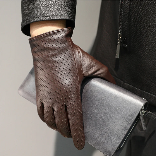 Men's Genuine Sheepskin Leather Gloves – Touchscreen Winter Gloves