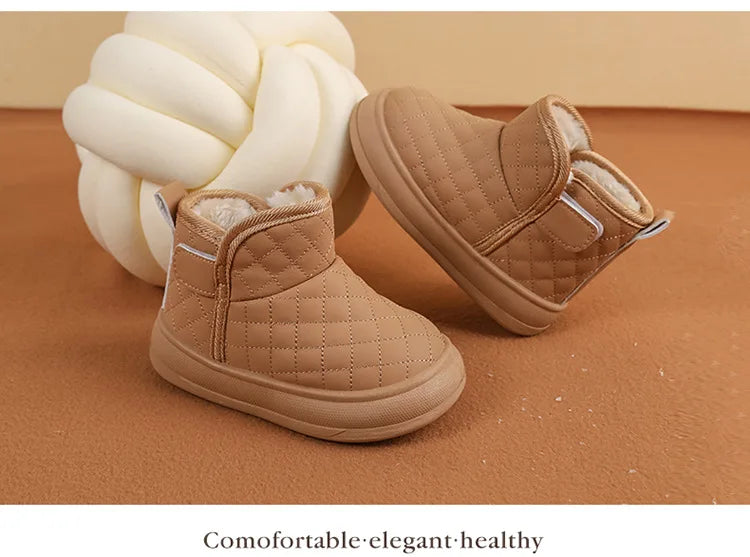 2026 Winter Plush Boots For Children Soft Warm Velvet Snow Boots For Kids Anti-slippery Waterproof Boy's Girl's Winter Boots