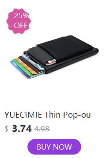 Pop-Up RFID Card Holder – Slim Aluminium Card Case, Holds 4–6 Cards