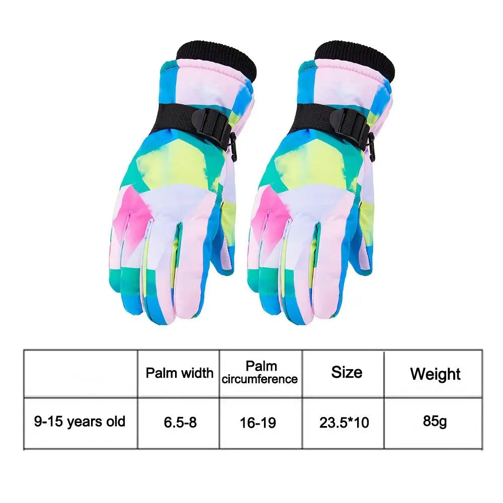 Youth Ski Gloves – Windproof Non-Slip Snow Gloves (Ages 9–15)