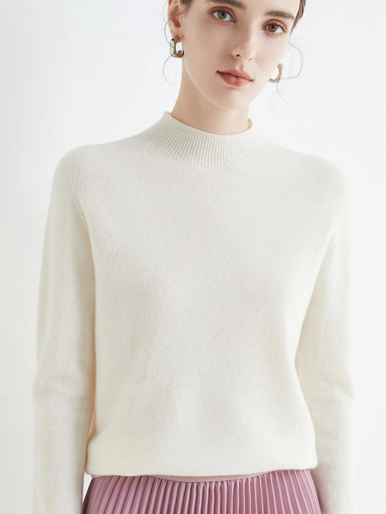 Women's Mock Neck Knit Sweater – Soft Basic Pullover