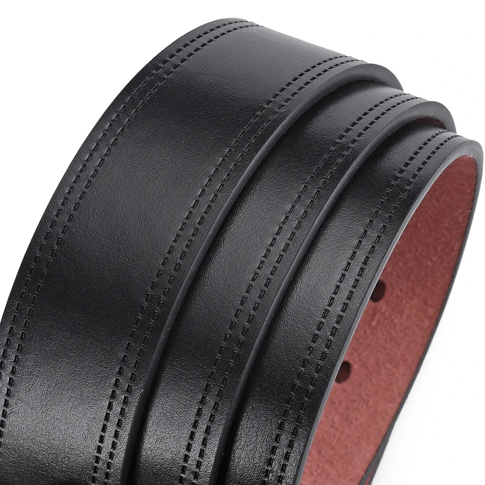 Men's Classic Pin-Buckle Belt – Black Faux Leather Jeans Belt