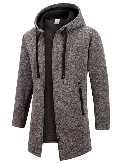 Kapuzenjacke für Herren mit Reißverschluss für den lässigen Lagenlook