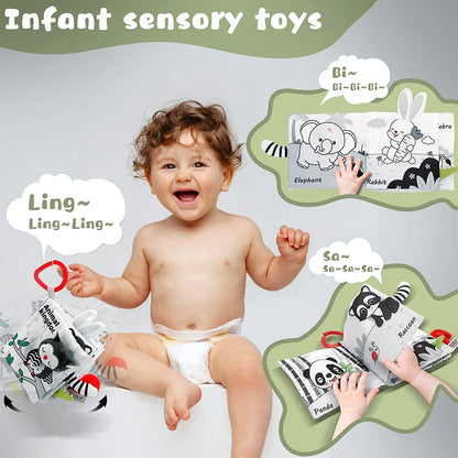 Baby Soft Cloth Book – Crinkle Sensory Book for 0–12 Months