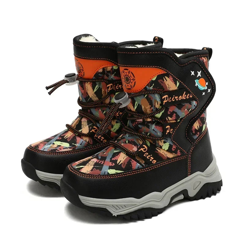 Kids' Slip-On Plush-Lined Winter Ankle Shoes