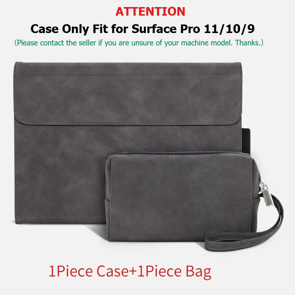 Business Cover for Microsoft Surface Pro 11/10/9 Portfolio Case 13inch Multiple Angle Stand Tpu Shell Compatible with Keyboard