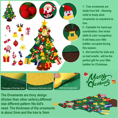 Sapin de Noël en feutrine à faire soi-même pour enfants – Sapin mural avec décorations à coller