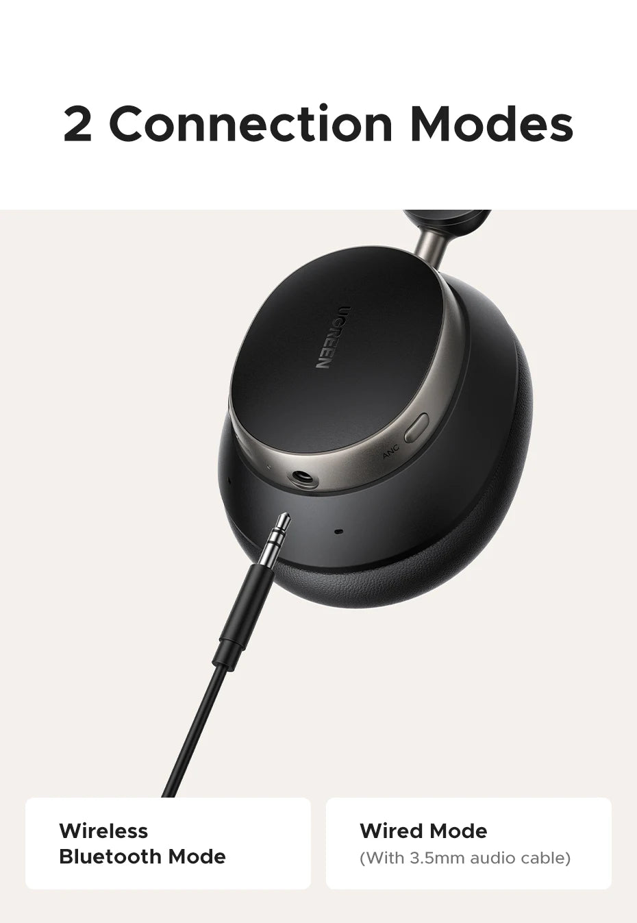 UGREEN Studio Pro ANC Headphones – 48dB Noise Cancelling, Hi-Res LDAC, 120H Battery