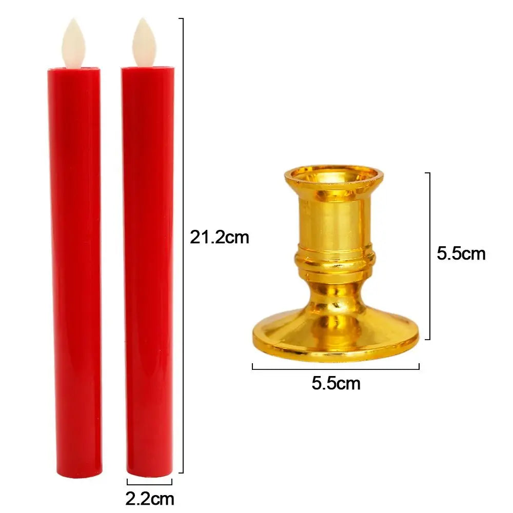 Creative LED Flameless Candles Lights Wedding Birthday Party Simulation Candles Lamp Long Electric Flickering Candlesticks