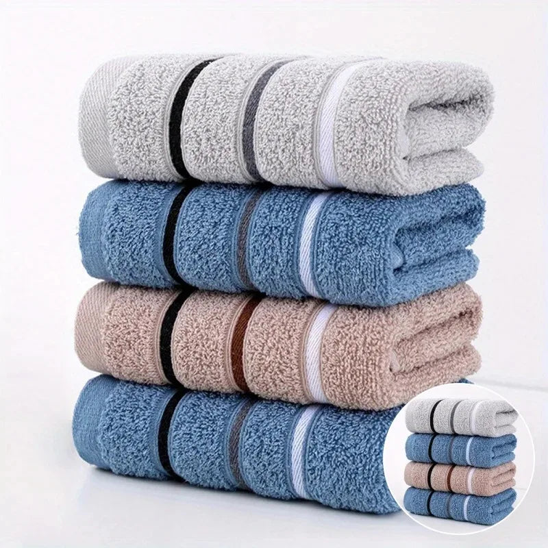 Striped Plush Cotton Towels – Single, 3 or 6 Pack