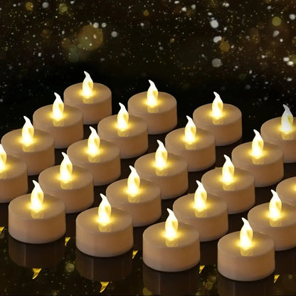 Flammenlose LED-Teelichter | 12er-Pack | 200+ Stunden Batterielaufzeit | Warmes Licht für Hochzeiten & Heimdekoration
