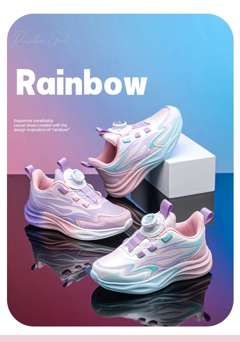 Girls' Buckle-Strap PU Sneakers