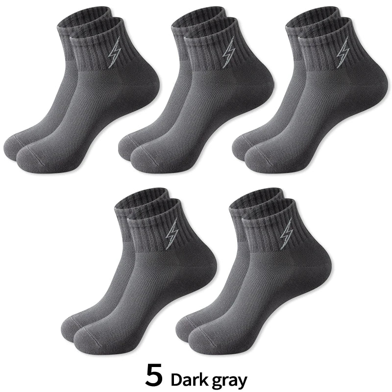Men's Quarter Socks – 5 Pairs, Cotton-Blend Athletic Socks