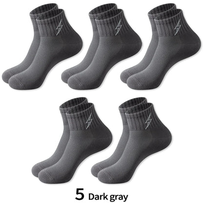Men's Quarter Socks – 5 Pairs, Cotton-Blend Athletic Socks