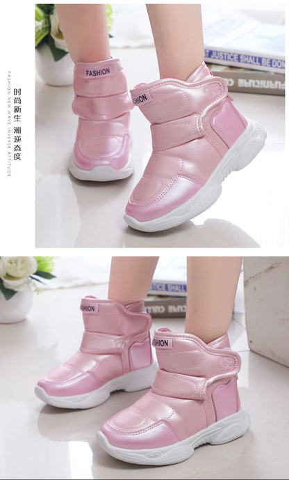 Kids' Plush-Lined Winter Sports Snow Boots