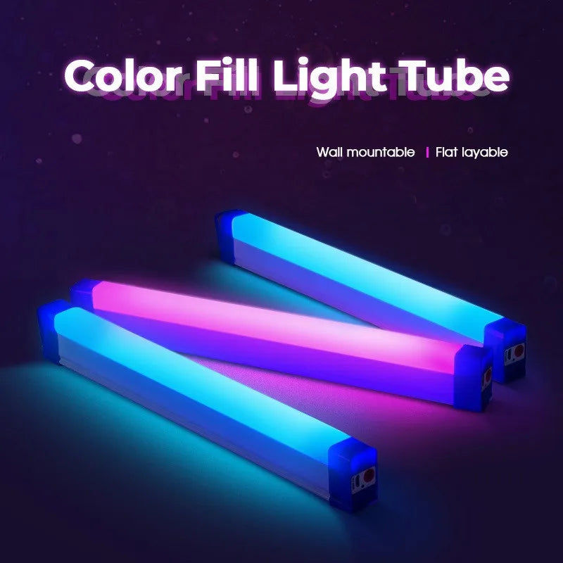 أنبوب إضاءة LED بنظام RGB - عصا إضاءة يدوية قابلة لإعادة الشحن، 17 أو 32 سم