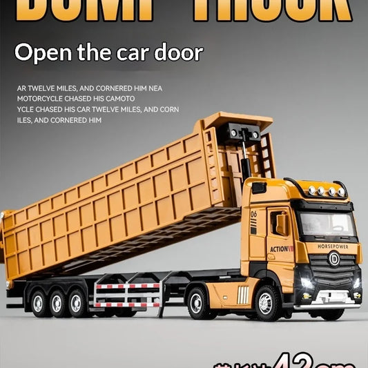 42 cm Alloy Semi-Trailer Dump Truck – Large Construction Toy