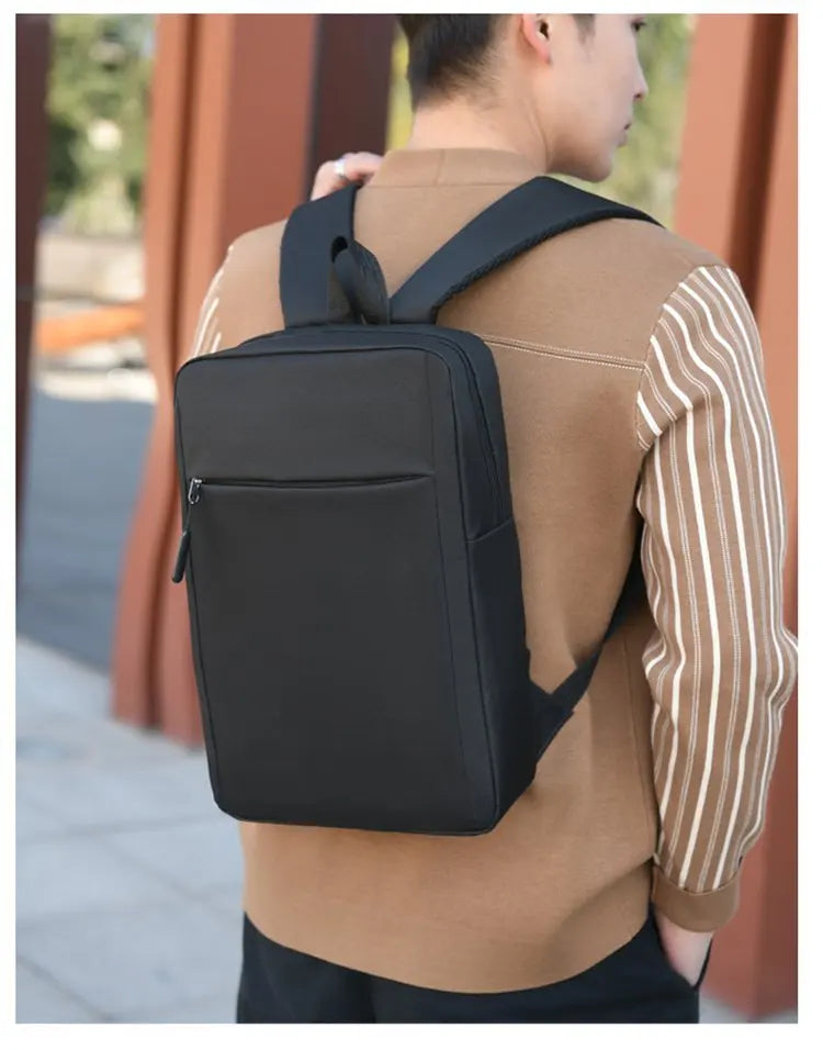 Minimalist Commuter Laptop Backpack - Solid Colour Large Capacity Business Bag