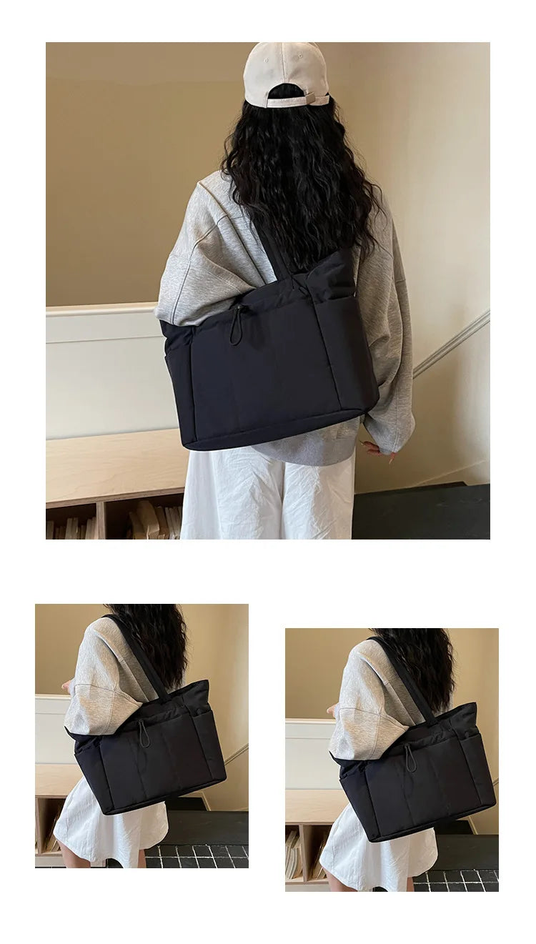 Women's Quilted Laptop Tote 13.3"-16" - Lightweight Travel Shoulder Bag