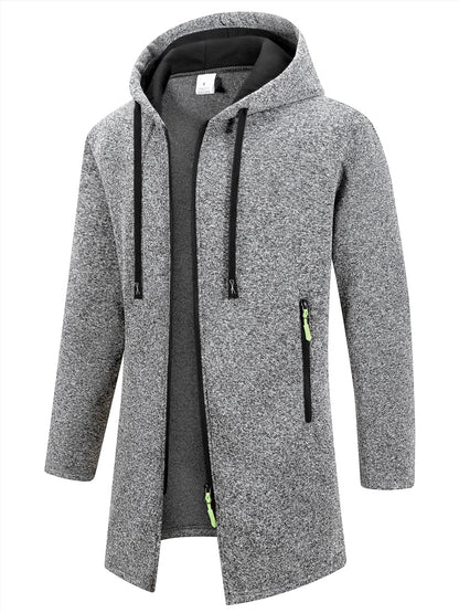 Kapuzenjacke für Herren mit Reißverschluss für den lässigen Lagenlook