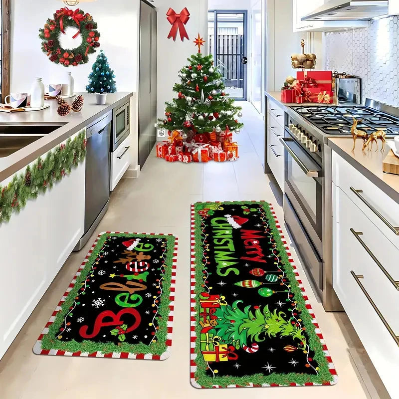 Christmas Cookie Kitchen Mat – Non-Slip, Washable
