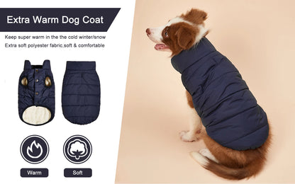 Caldo cappotto invernale imbottito in cotone per cani – Giacca per animali domestici per cani di piccola e grande taglia