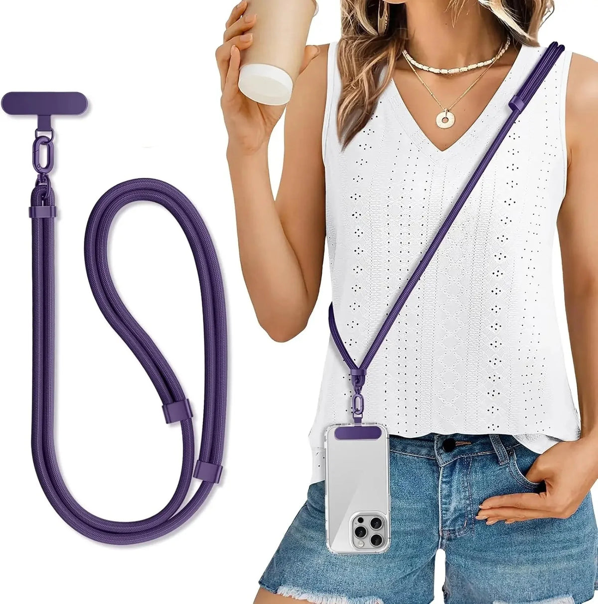 Crossbody Phone Lanyard – Adjustable Braided Phone Strap