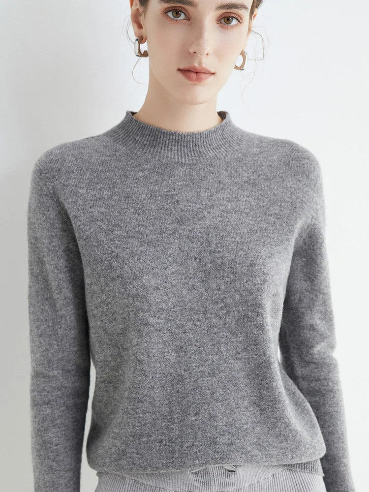 Women's Mock Neck Knit Sweater – Soft Basic Pullover