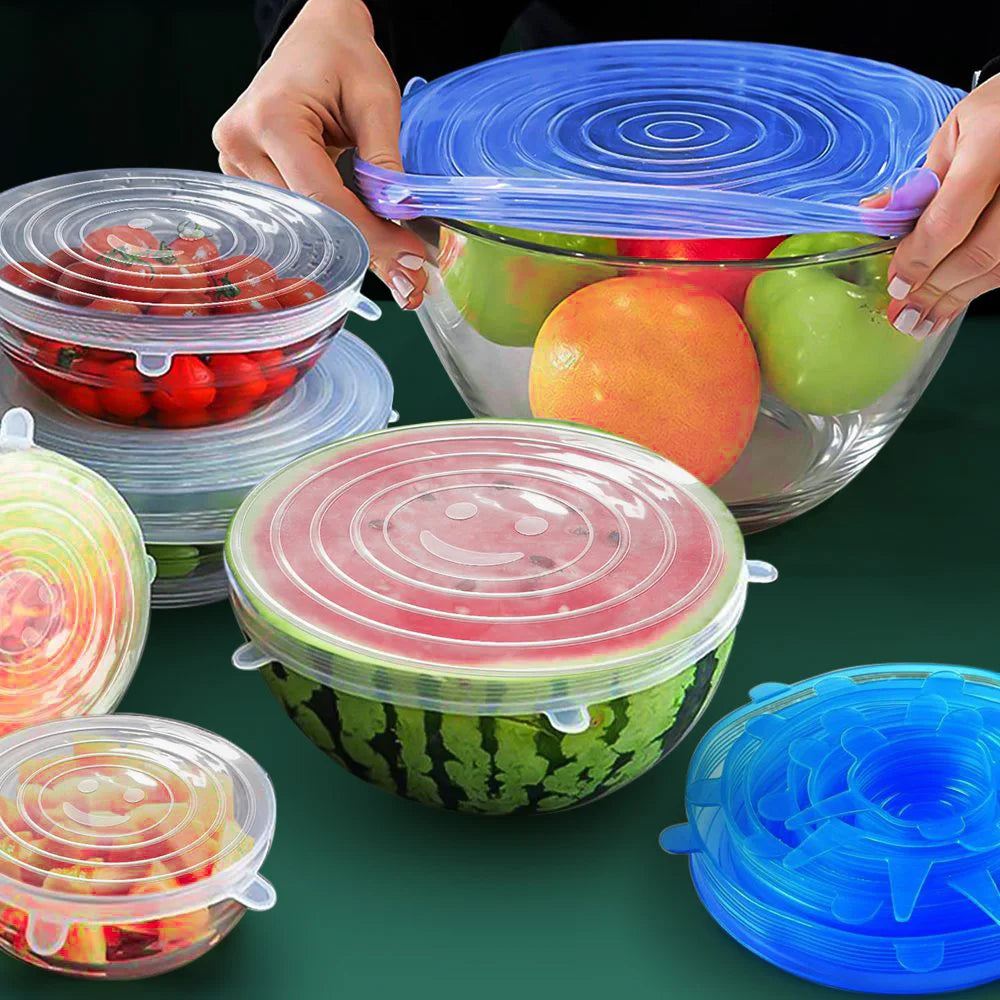 Silicone Stretch Lids – 6-Piece Reusable Food & Bowl Covers