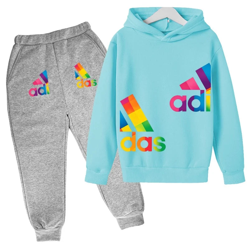 Kids' Printed Sweatshirt & Pants Set - 2-Piece Casual Sports Outfit, Ages 3-12