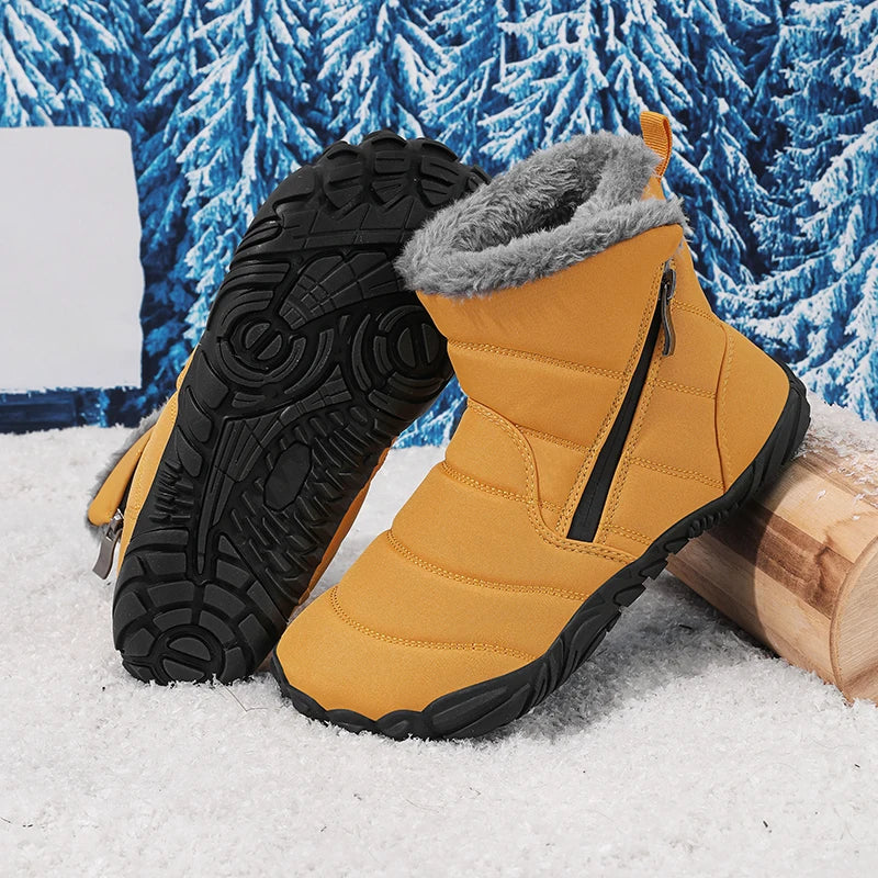 2026 Kids Wide Toe Barefoot Snow Boots Boys Girls Winter Shoes Outdoor Waterproof Sneakers Girls Boys Non-Slip Warm Snow Boots
