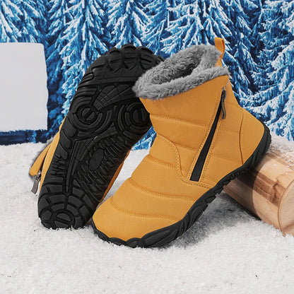Botas de nieve de invierno para niños con puntera ancha y forro de felpa