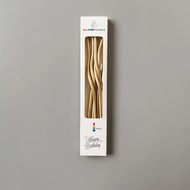 Birthday Cake Candles Smoke-Free Curved Cake Candles Curly Coil Candles Long For Birthday Cake Wedding Party Party Supplies
