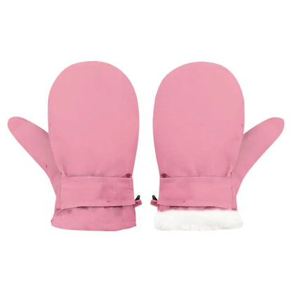 Muffole da neve per bambini foderate in pile con clip antilesione – Colori tinta unita