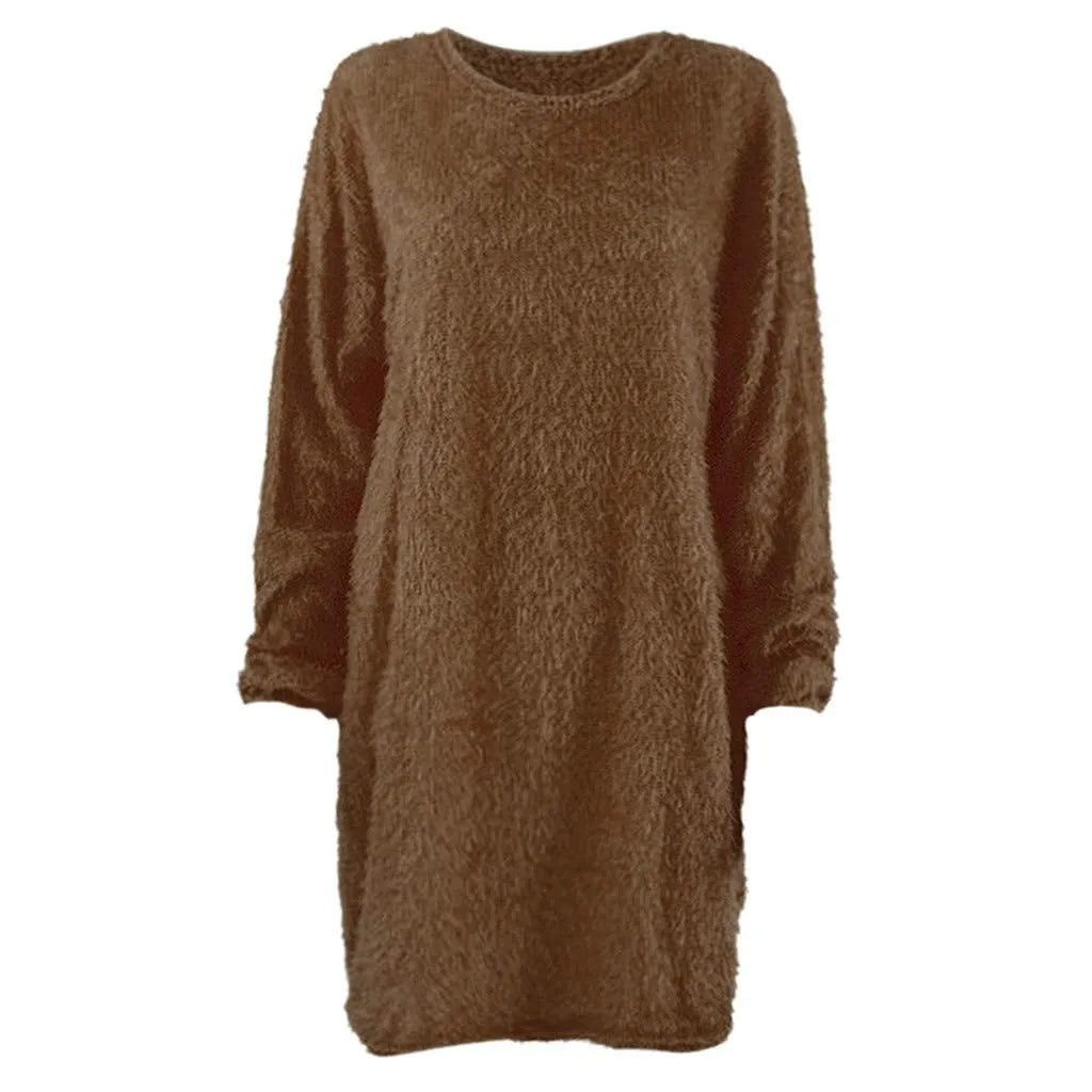 Women's Crewneck Knee-Length Sweater Dress